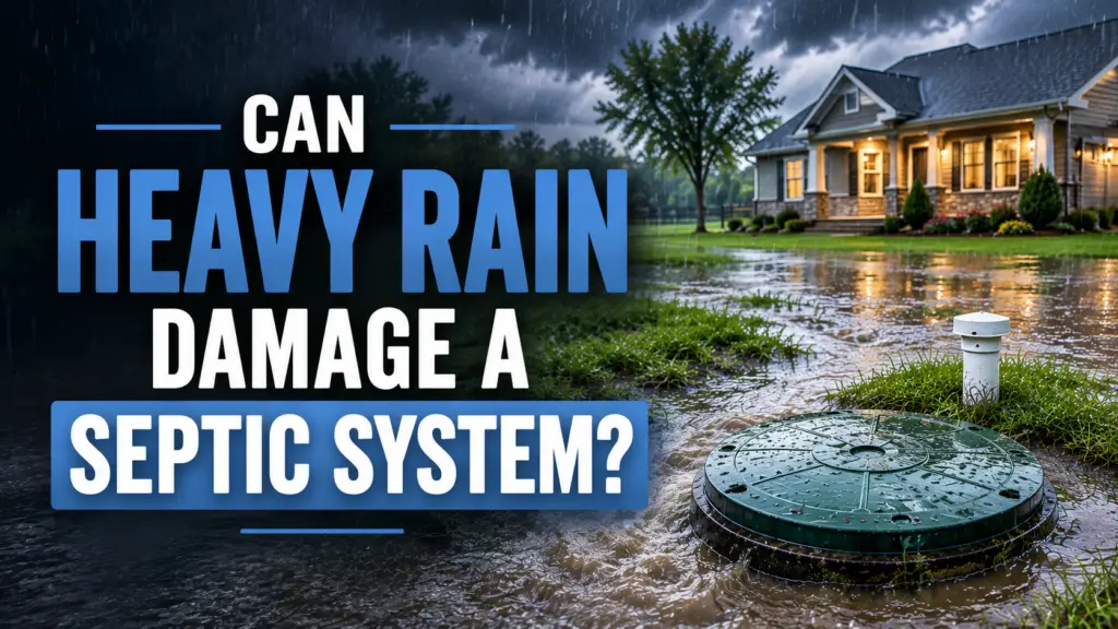 Heavy rain flooding septic system